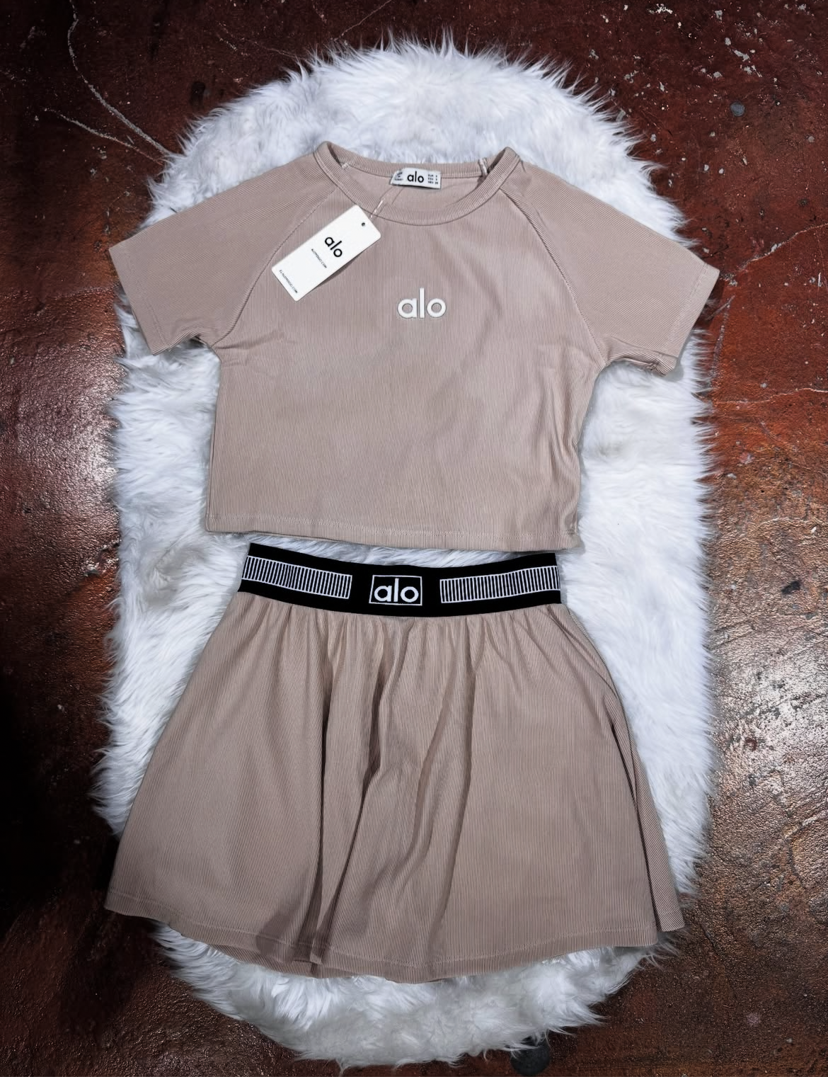 Crop T-Shirt Şortlu Etek Takım