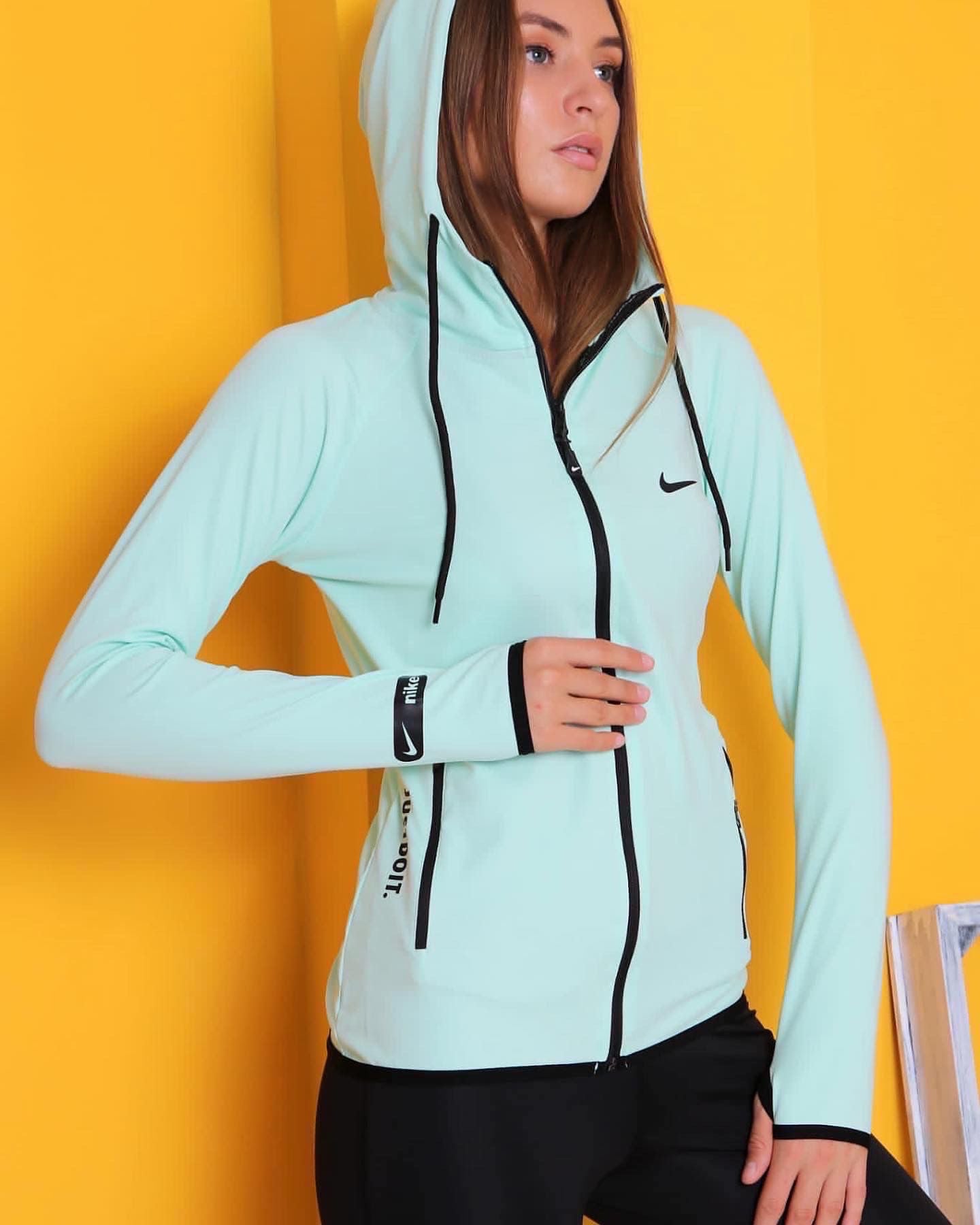 Tam Fermuar Kapüşonlu SweatShirt Tayt Takım