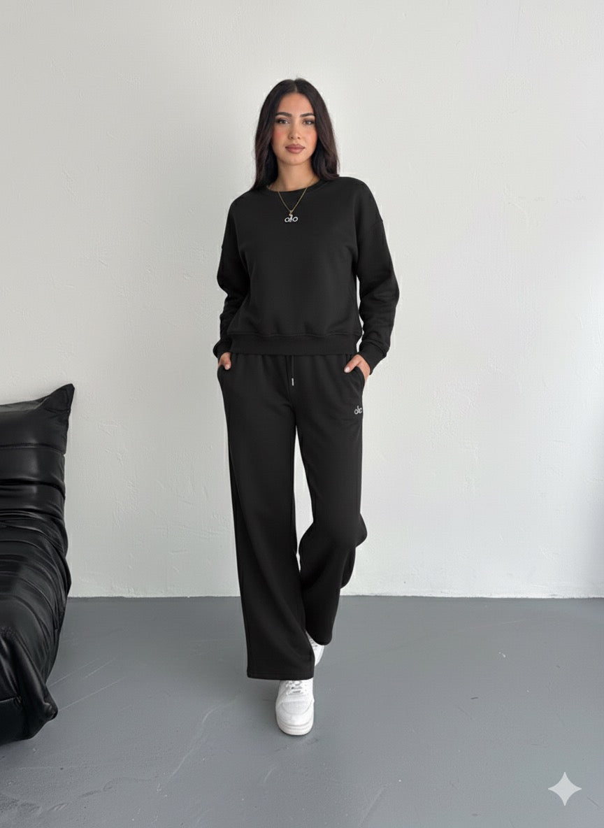 Klasik Sweatshirt Palazzo Pantolon Takım