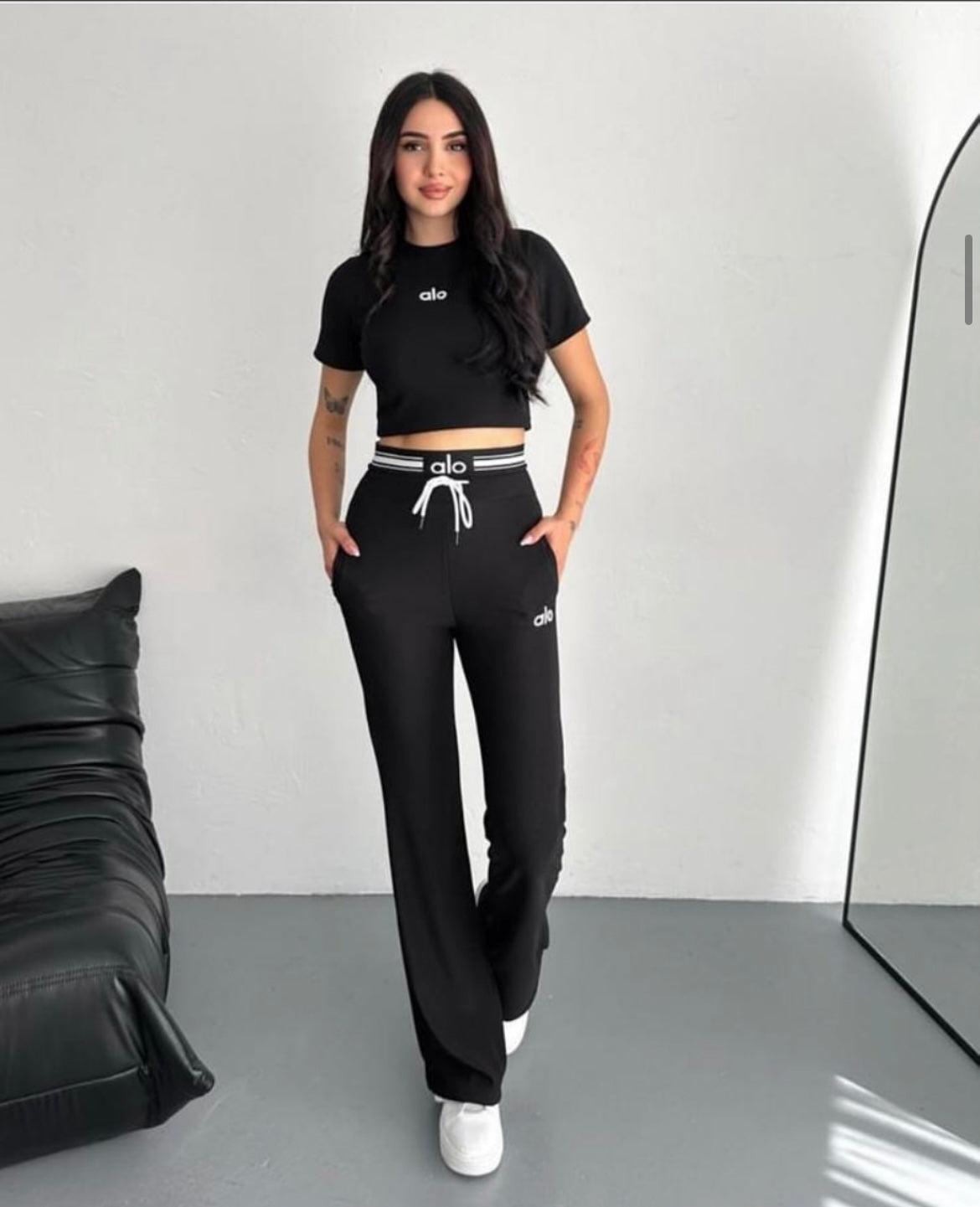 Crop T-Shirt Palazzo Pantolon Takım