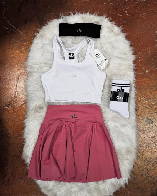 Sırt Detaylı Büstiyer Şortlu Etek Çorap Bandana Takım