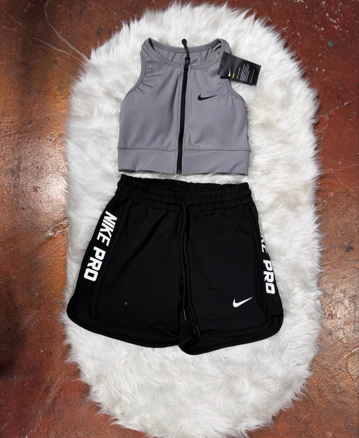 Fermuarlı Büstiyer Şort Takım