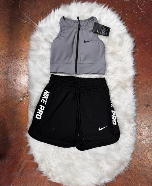 Fermuarlı Büstiyer Şort Takım