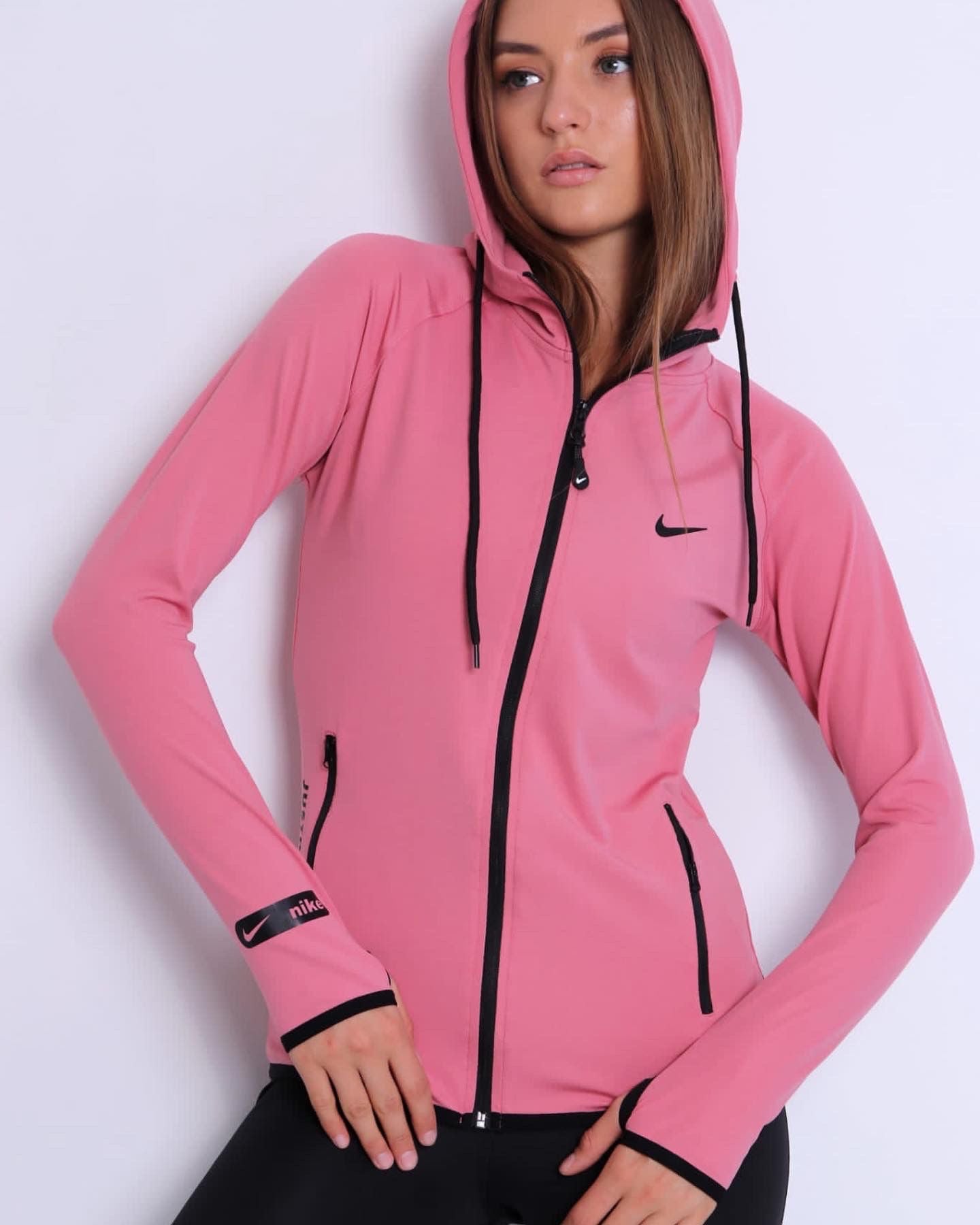 Tam Fermuar Kapüşonlu SweatShirt Tayt Takım