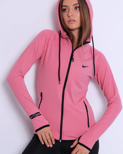 Tam Fermuar Kapüşonlu SweatShirt Tayt Takım