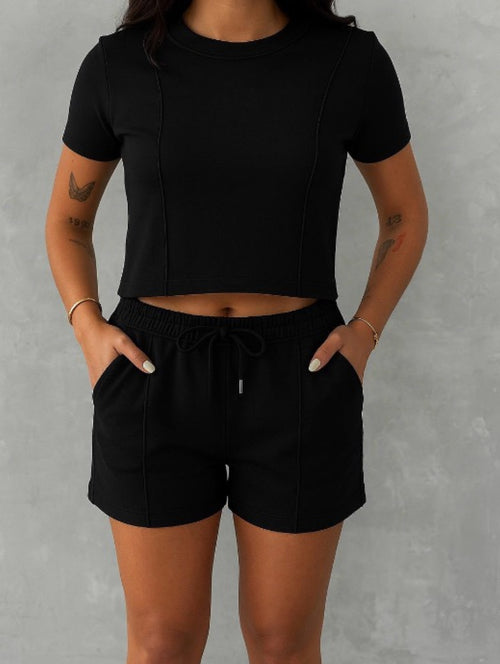 Çımalı T-Shirt Şort Takım