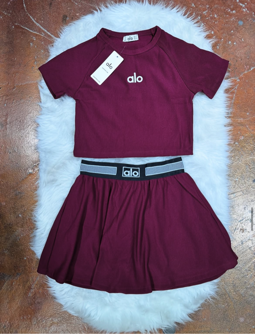 Crop T-Shirt Şortlu Etek Takım