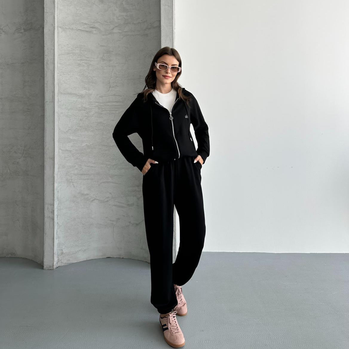 Kapüşonlu Tam Fermuarlı SweatshirtJogger Pantolon Eşofman Takım