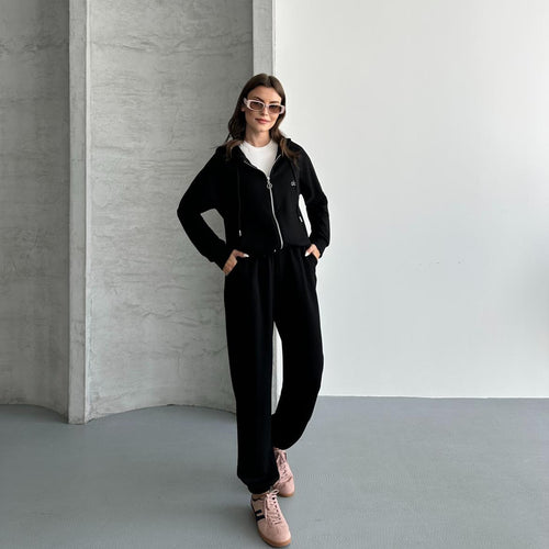 Kapüşonlu Tam Fermuarlı SweatshirtJogger Pantolon Eşofman Takım