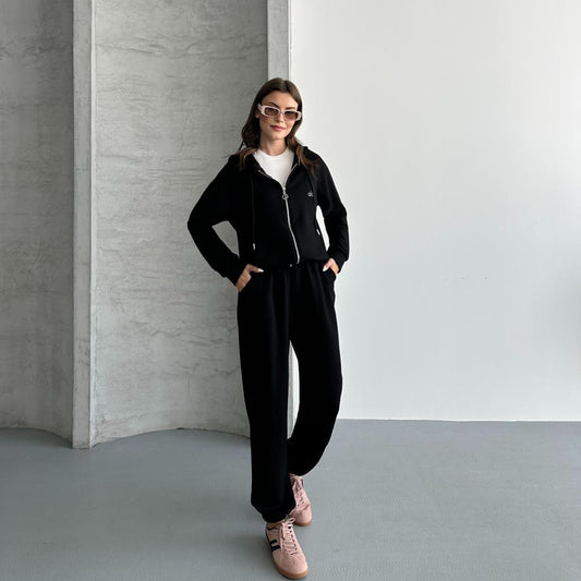 Kapüşonlu Tam Fermuarlı SweatshirtJogger Pantolon Eşofman Takım