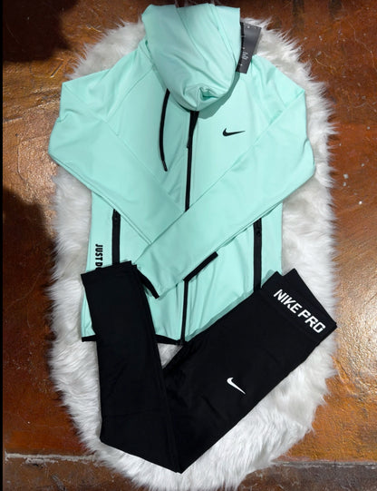 Tam Fermuarlı Kapüşonlu SweatShirt Tayt Takım