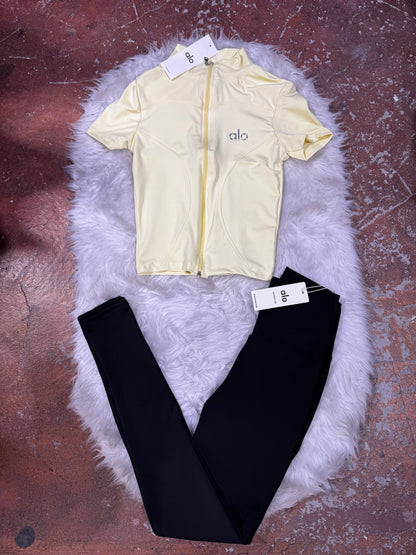 Slimfit Crop Tam Fermuarlı Tayt Takım