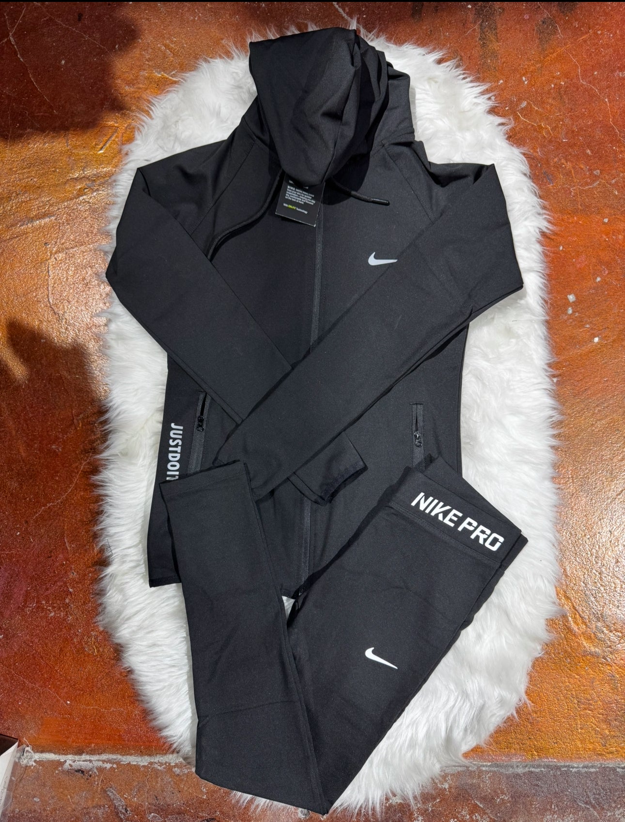 Tam Fermuarlı Kapüşonlu SweatShirt Tayt Takım