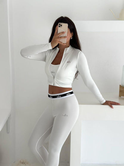 Tam Fermuarlı Sweatshirt,Büstiyer Tayt, 3’lü Full Set