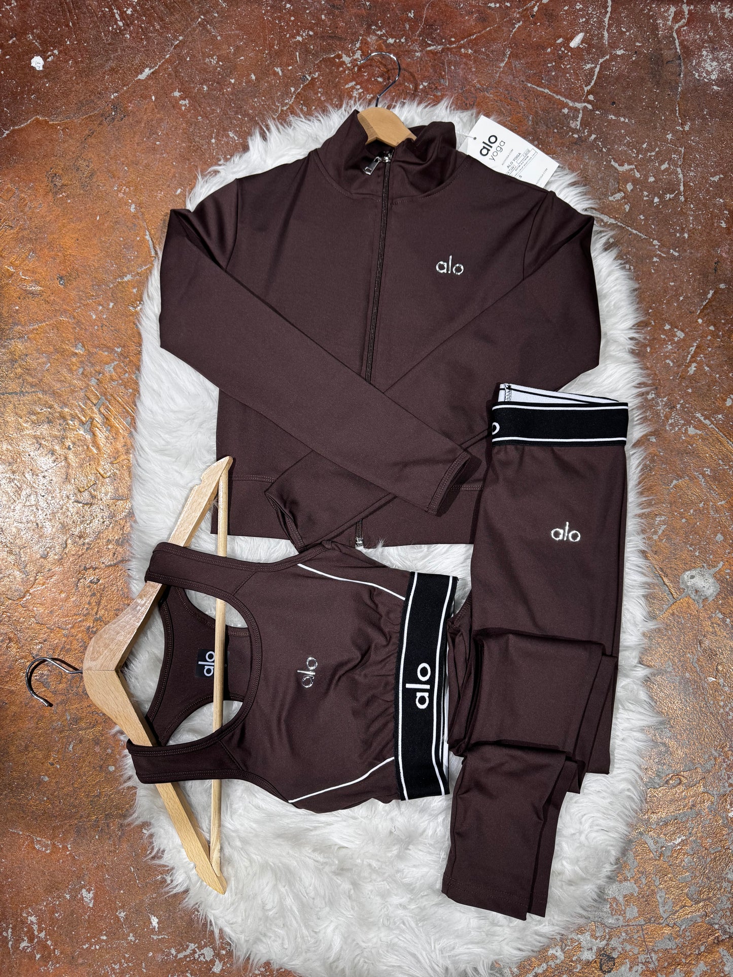 Tam Fermuarlı Sweatshirt,Büstiyer Tayt, 3’lü Full Set