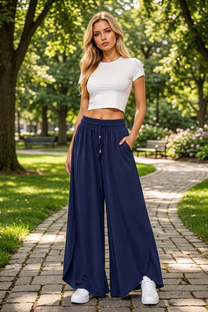 Tensel Yırtmaçlı Pantolon