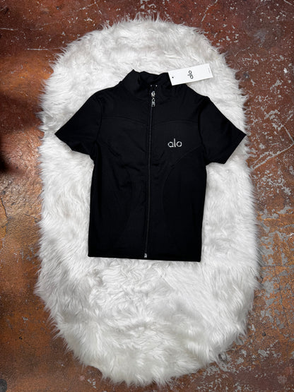 Slimfit Crop Tam Fermuarlı Üst