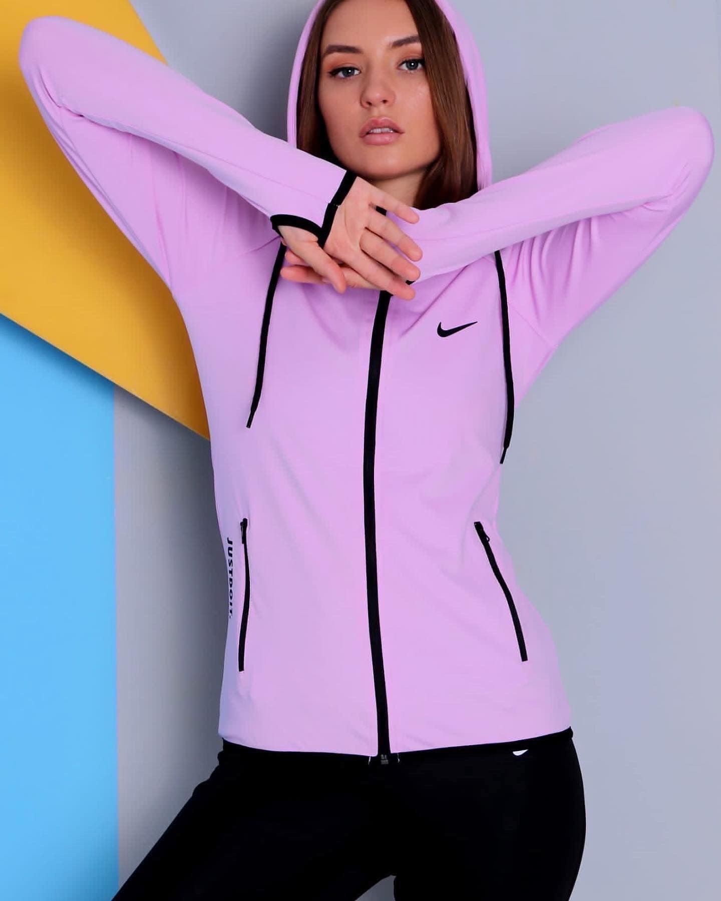 Tam Fermuar Kapüşonlu SweatShirt Tayt Takım