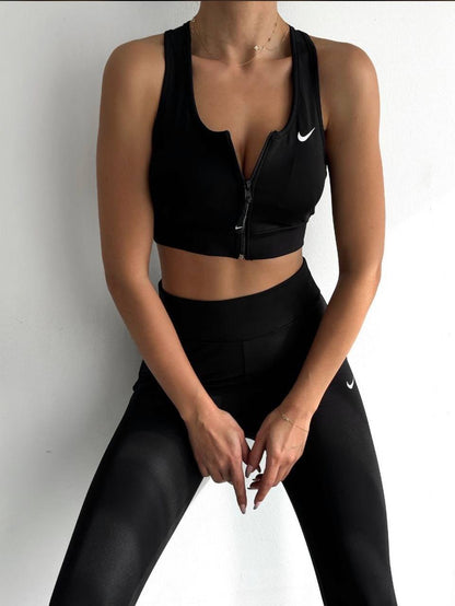 Tam Fermuarlı Büstiyer Tayt Takım