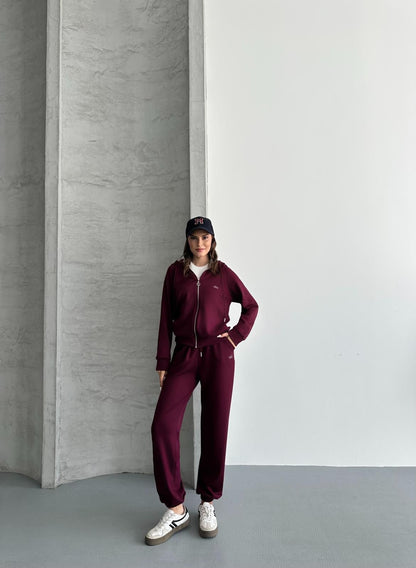 Kapüşonlu Tam Fermuarlı SweatshirtJogger Pantolon Eşofman Takım