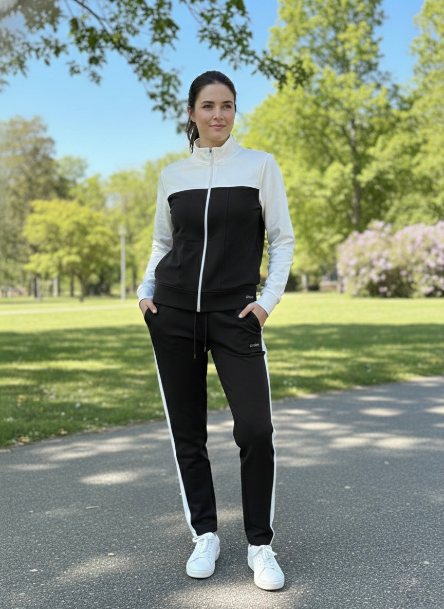 Premium Tam Fermuarlı Sweatshirt Palazzo Pantolon Takım