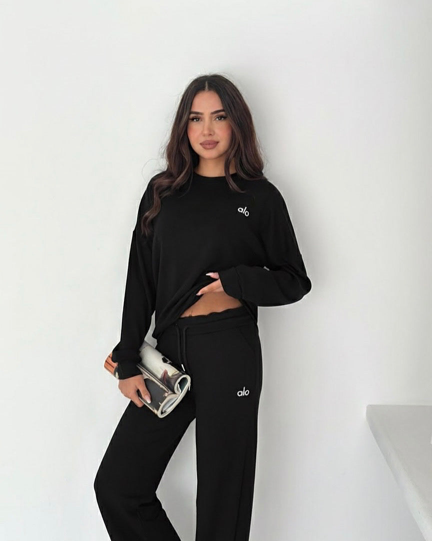 Klasik Sweatshirt Palazzo Pantolon Takım