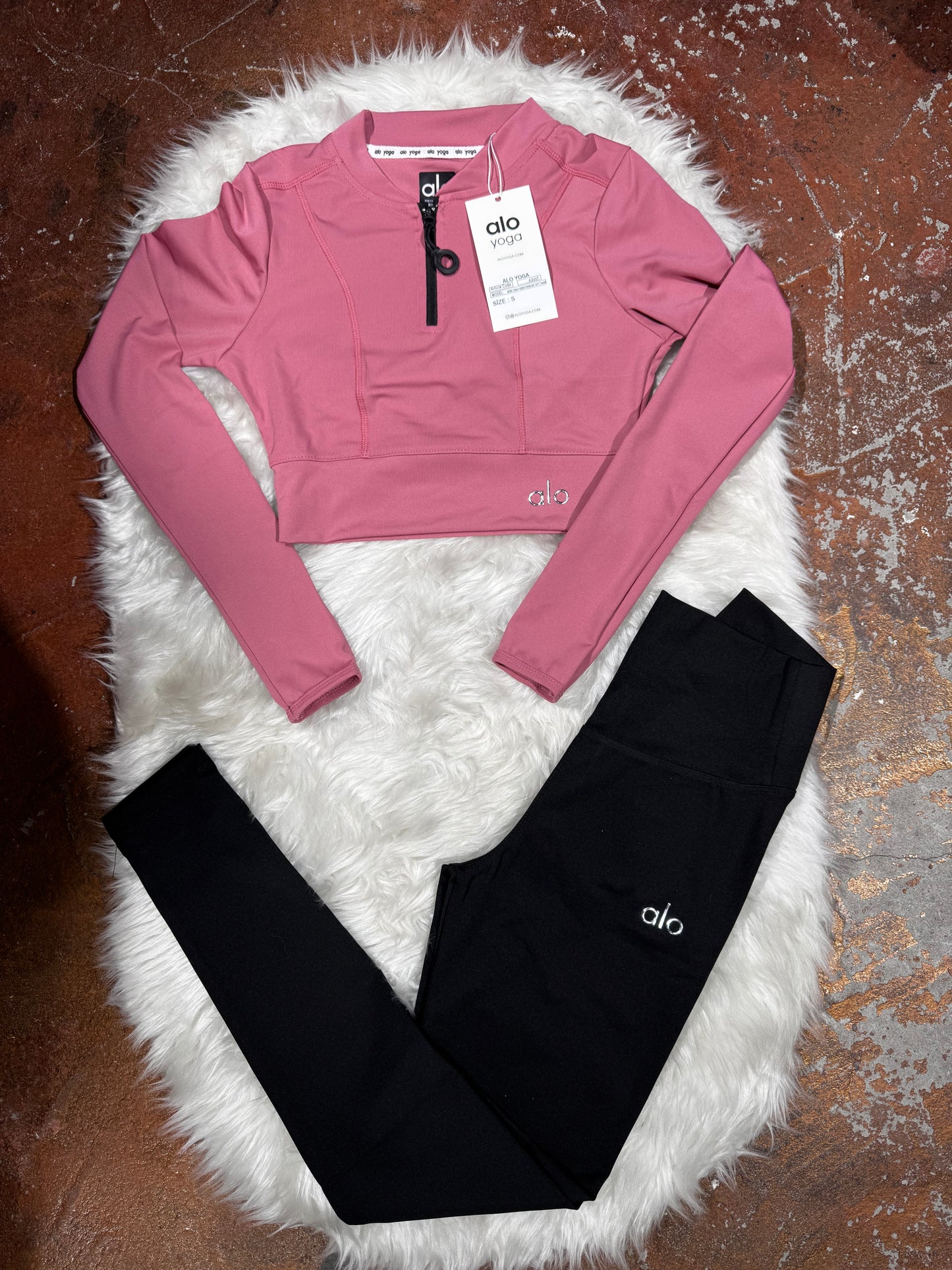 Premium Crop Yarım Fermuarlı Sweatshirt Tayt Takım