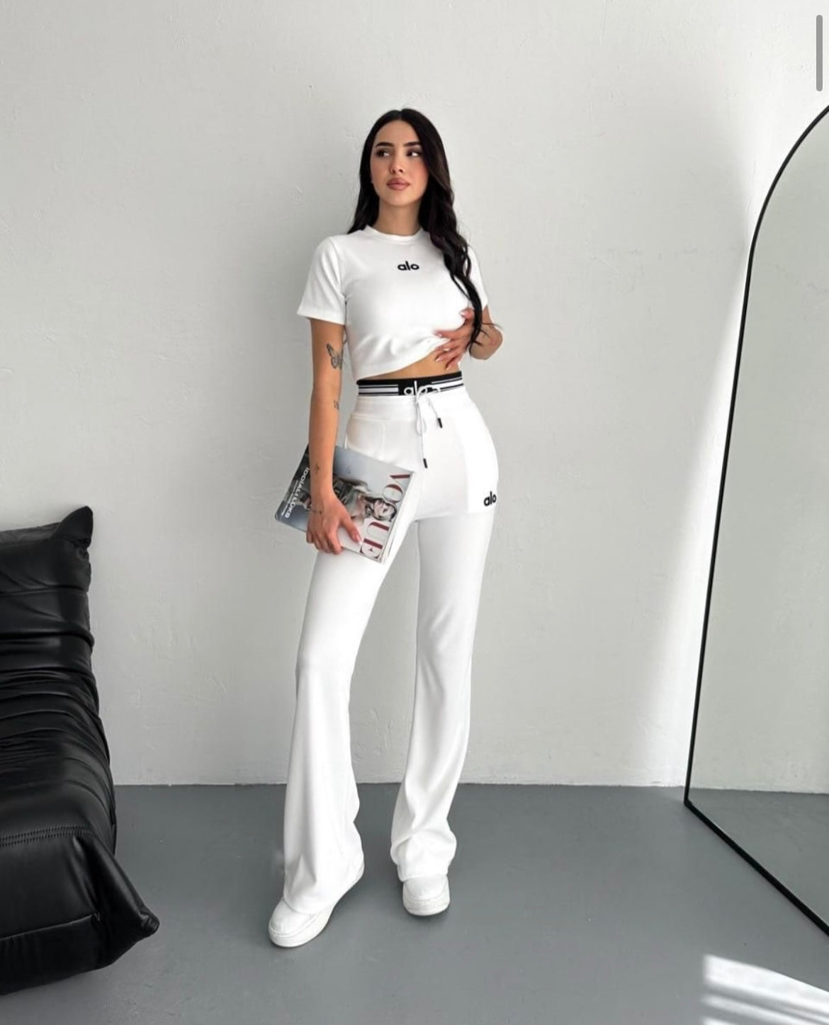 Crop T-Shirt Palazzo Pantolon Takım