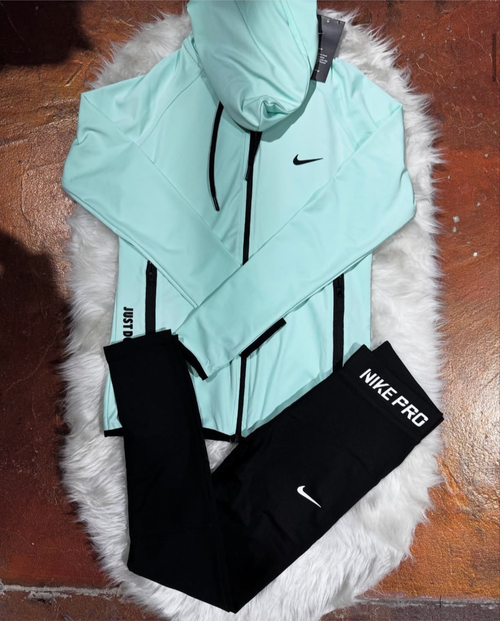 Tam Fermuar Kapüşonlu Sweatshirt Tayt Takım