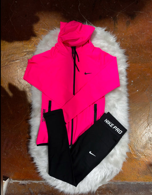 Tam Fermuarlı Kapüşonlu SweatShirt Tayt Takım