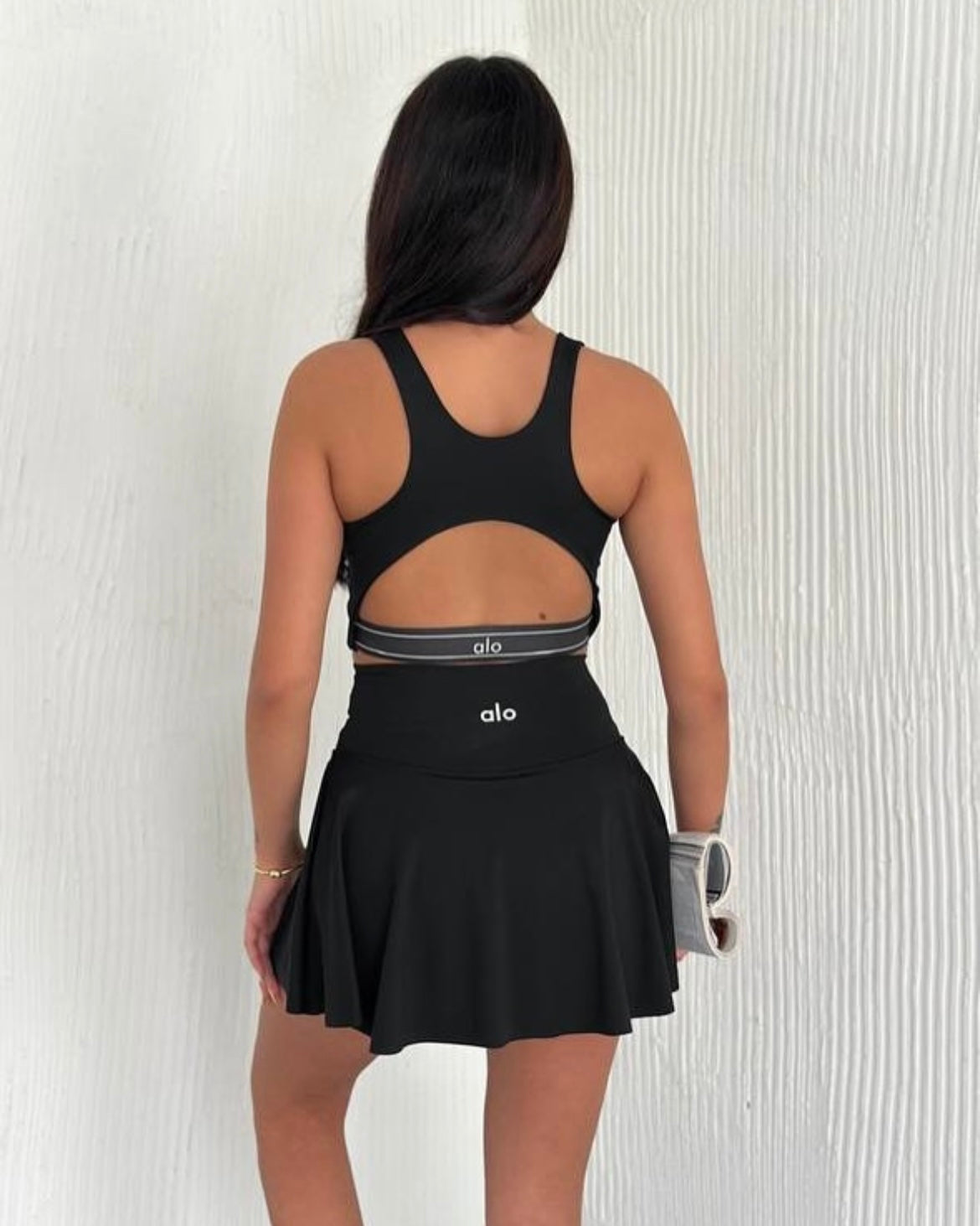 Sırt Detaylı Büstiyer Şortlu Etek Takım