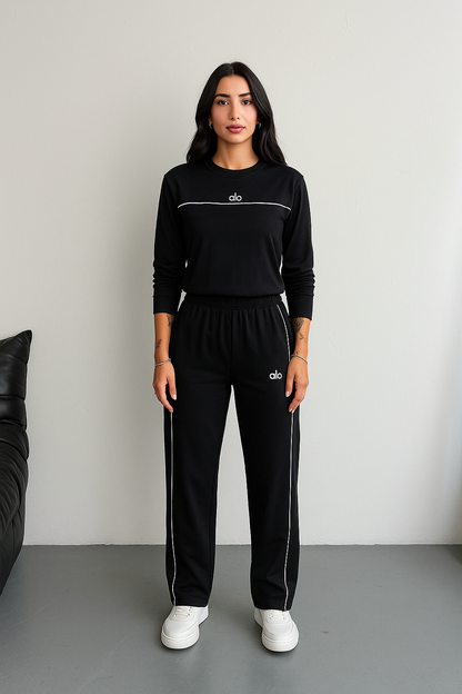 Biyeli Sweatshirt Palazzo Pantolon Takım