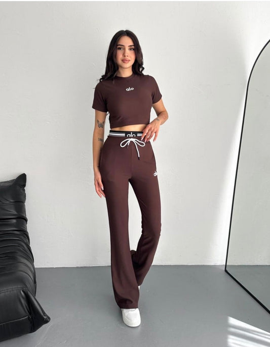 Crop T-Shirt Palazzo Pantolon Takım