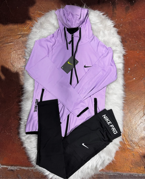 Tam Fermuar Kapüşonlu Sweatshirt Tayt Takım