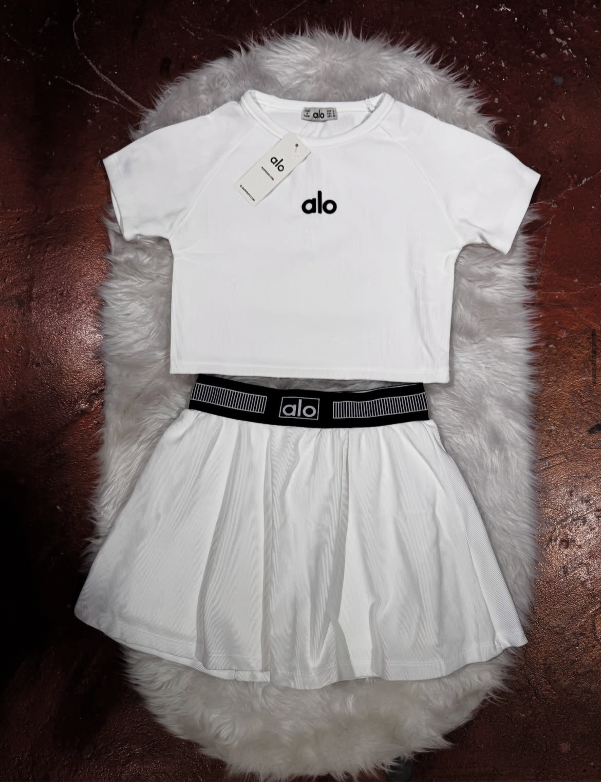 Crop T-Shirt Şortlu Etek Takım