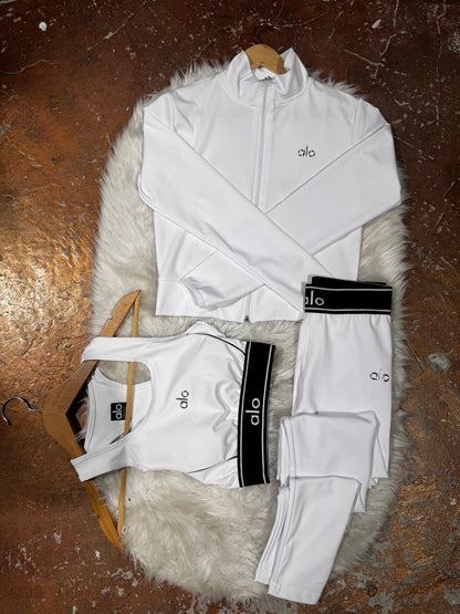 Tam Fermuarlı Sweatshirt,Büstiyer Tayt, 3’lü Full Set