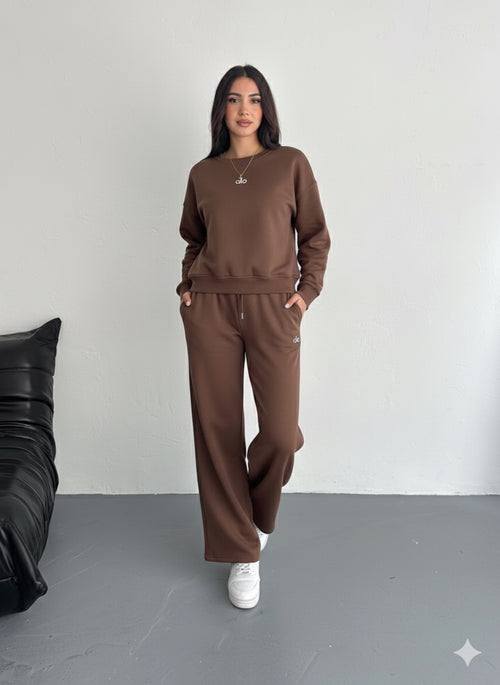 Klasik Sweatshirt Palazzo Pantolon Takım