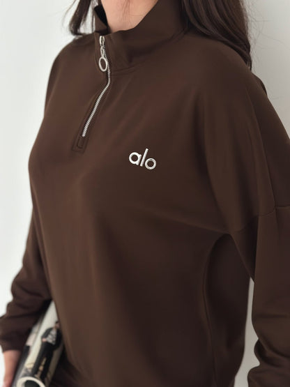 Yarım Fermuarlı Sweatshirt Palazzo Pantolon Takım