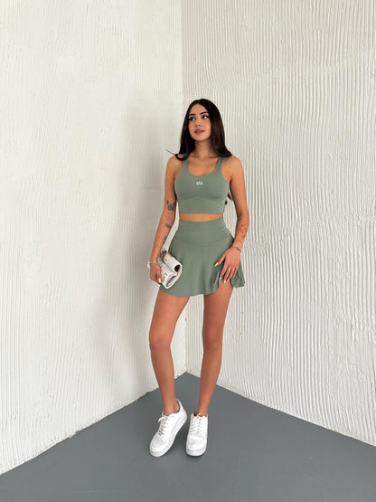 Premium Sırt Detaylı Büstiyer Şortlu Etek