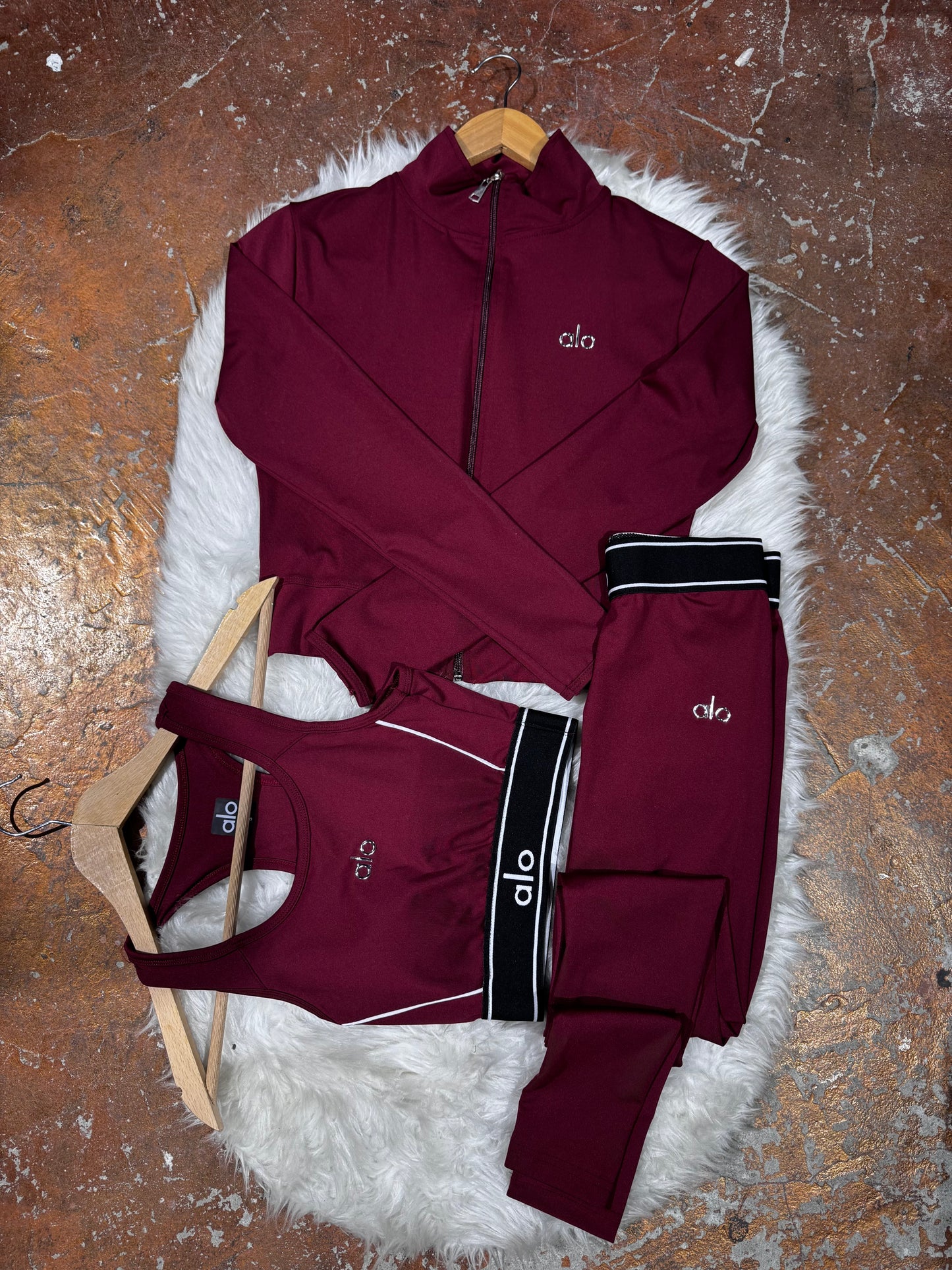 Tam Fermuarlı Sweatshirt,Büstiyer Tayt, 3’lü Full Set