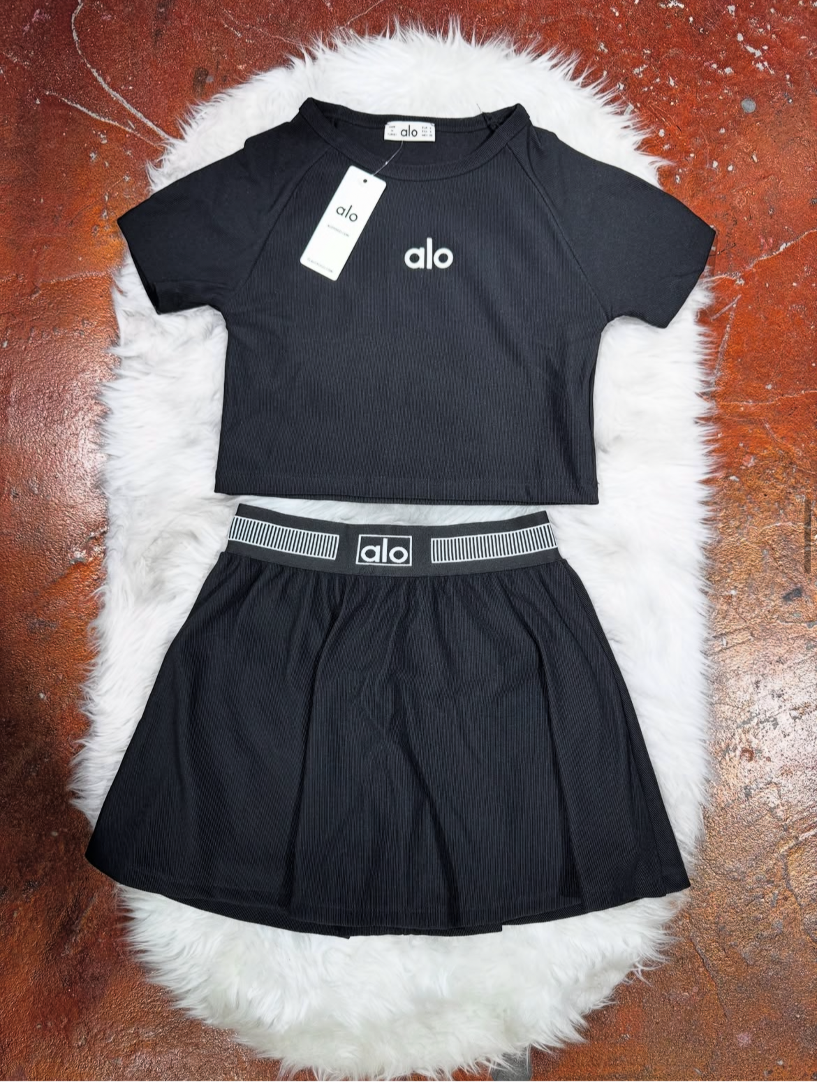 Crop T-Shirt Şortlu Etek Takım