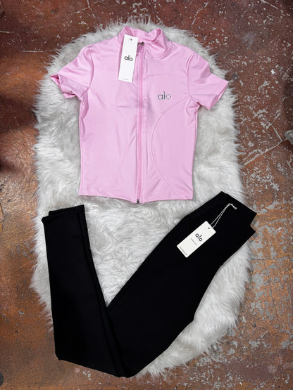 Slimfit Crop Tam Fermuarlı Tayt Takım