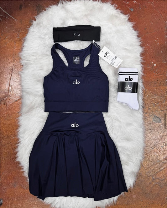 Sırt Detaylı Büstiyer Şortlu Etek Çorap Bandana Takım