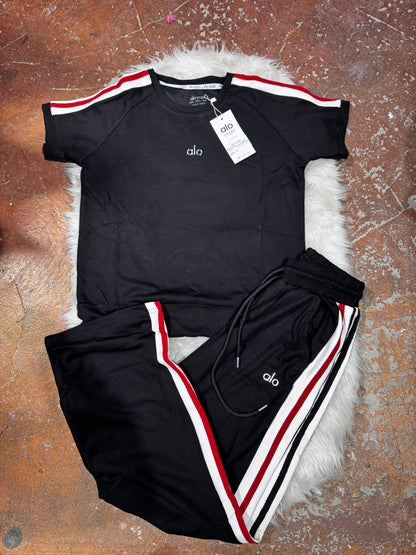 Şeritli T-Shirt Pantolon Takım