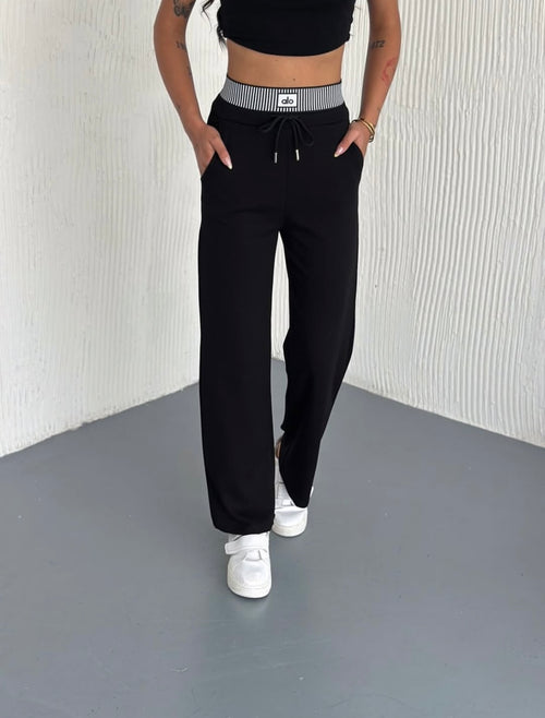 Çizgi Kemerli Pantolon