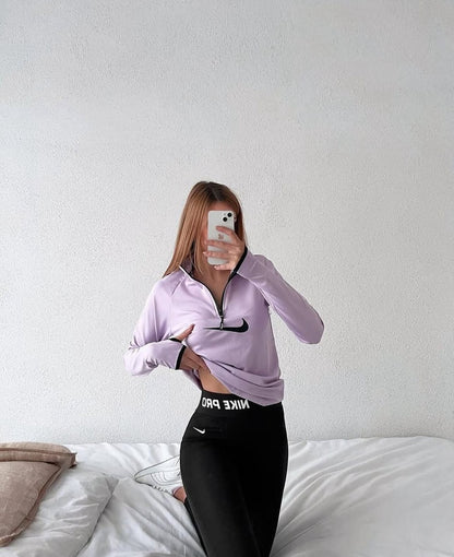 Yarım Fermuarlı Sweatshirt Tayt Takım