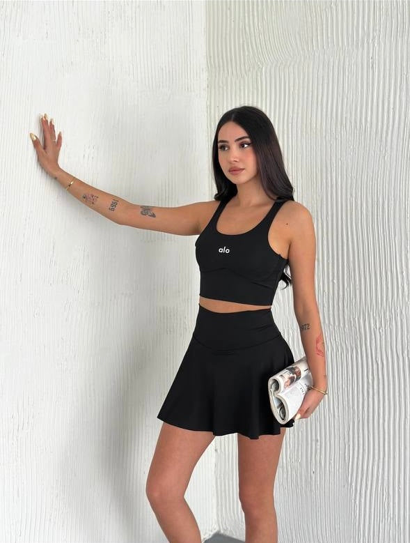 Premium Sırt Detaylı Büstiyer Şortlu Etek