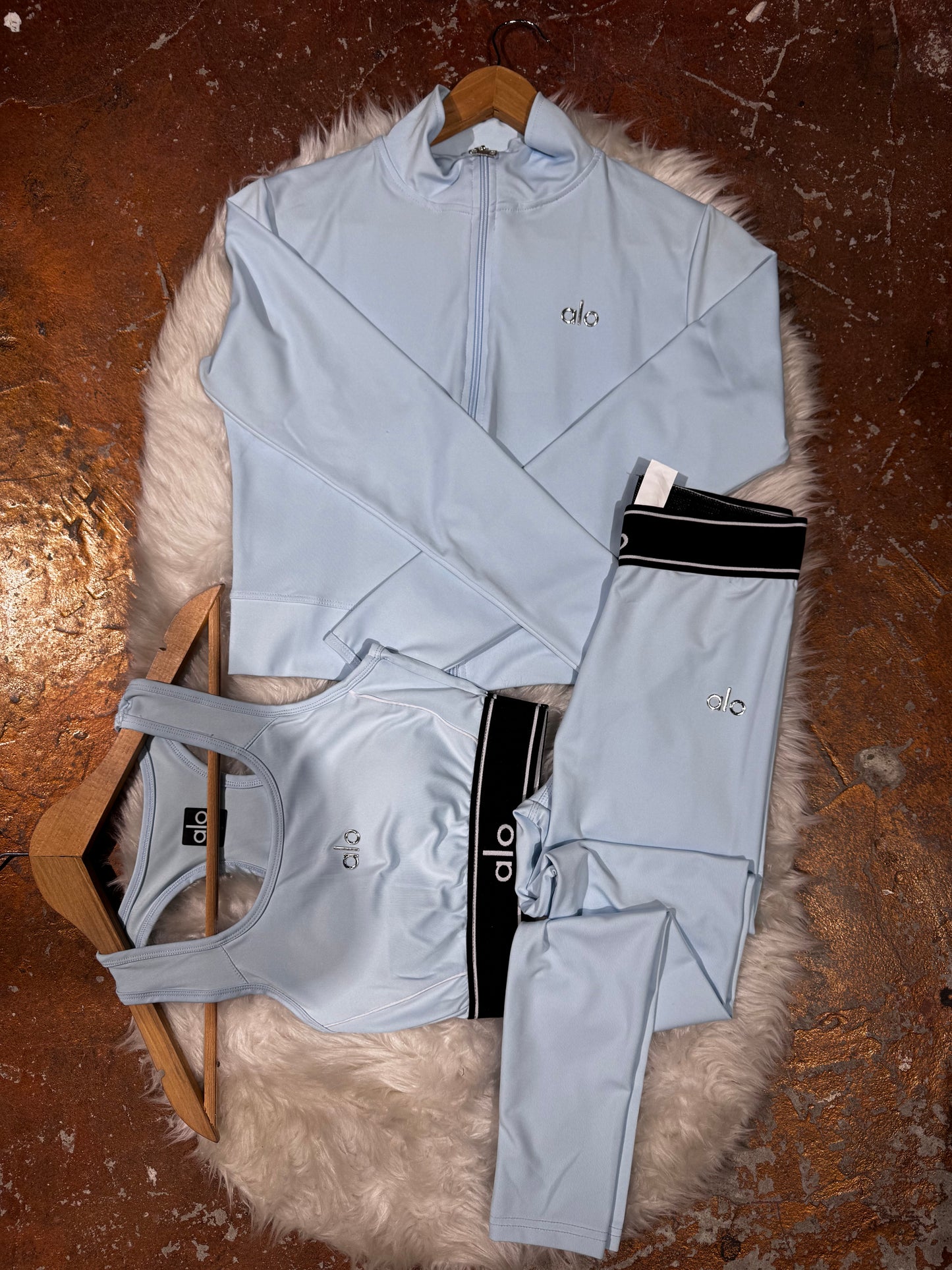 Tam Fermuarlı Sweatshirt,Büstiyer Tayt, 3’lü Full Set