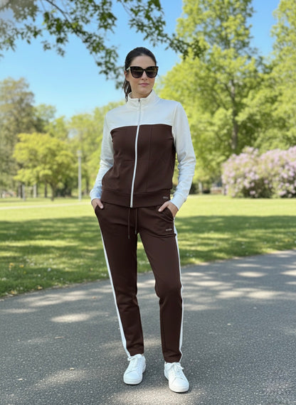 Premium Tam Fermuarlı Sweatshirt Palazzo Pantolon Takım