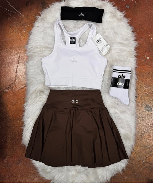 Sırt Detaylı Büstiyer Şortlu Etek Çorap Bandana Takım